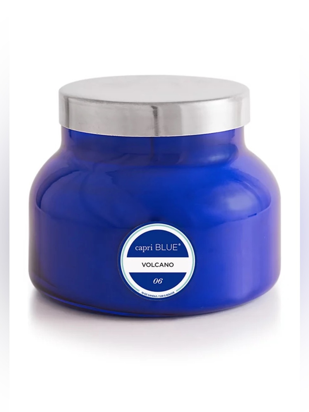 capri BLUE Signature Volcano Scented Candle Jar with Silver Lid aromatherapy